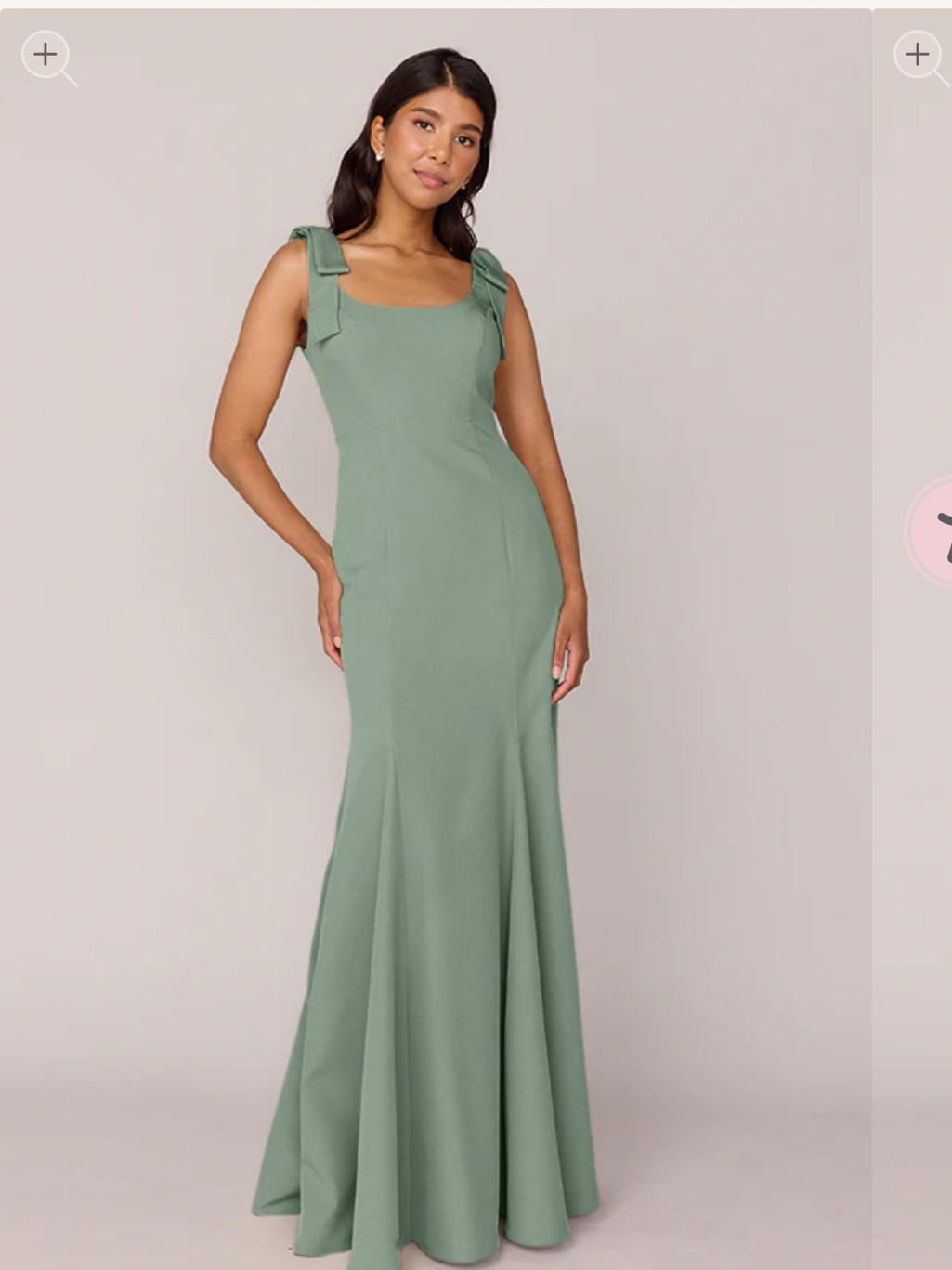 Revelry Sage Green Crepe Bridesmaid Dress